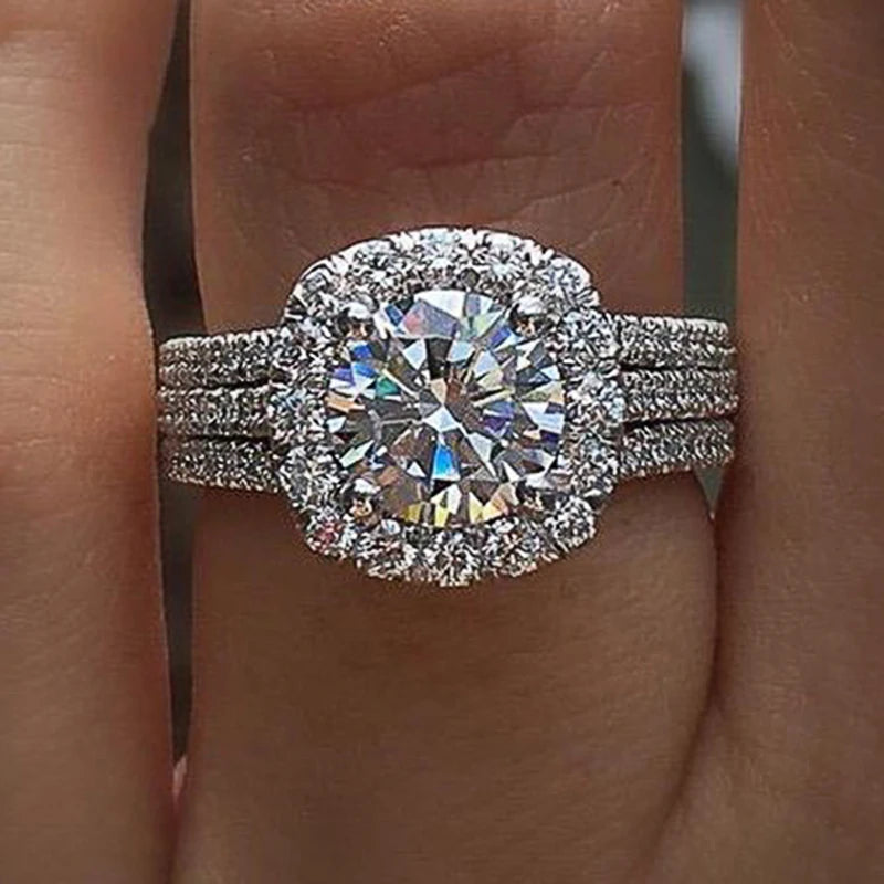 Elegant Rings Women with Brilliant Cubic Zirconia