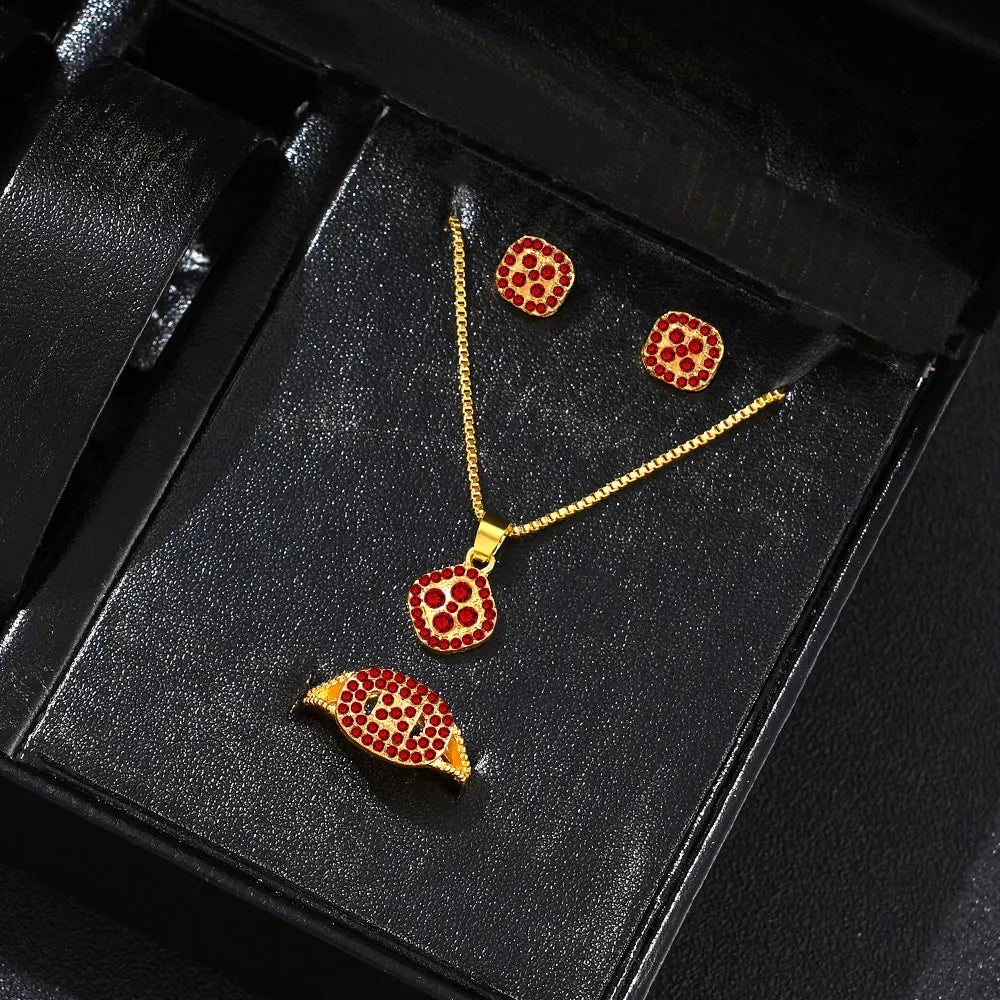 Women's Elegant Necklace, Earrings & Ring