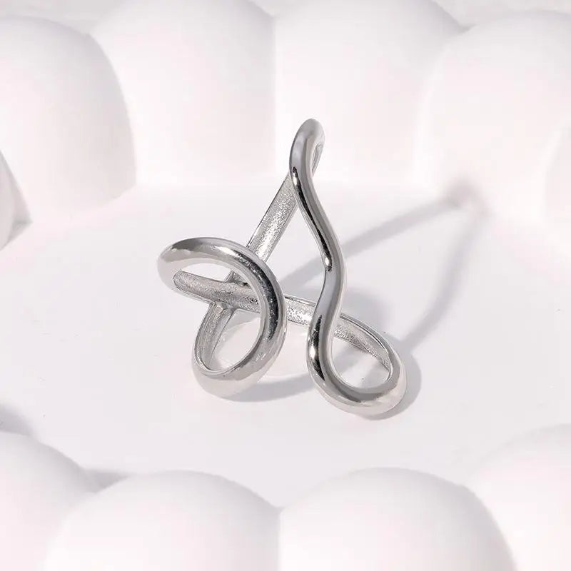 Modern  Ring  Charms PVD Real Gold 18K Plated Trendy Jewelry for Women