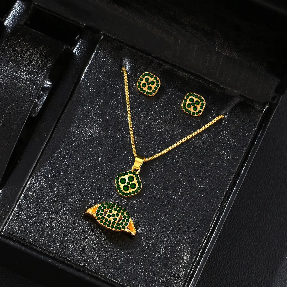 Women's Elegant Necklace, Earrings & Ring