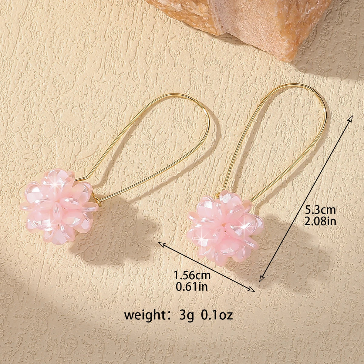 White Earrings Crystal Zirconia Flower 🌸