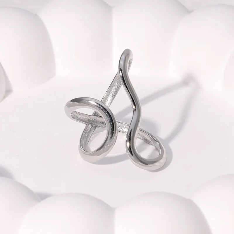 Modern  Ring  Charms PVD Real Gold 18K Plated Trendy Jewelry for Women
