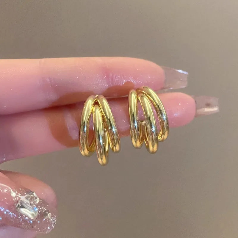 Elegant Metal Gold Color  Earring