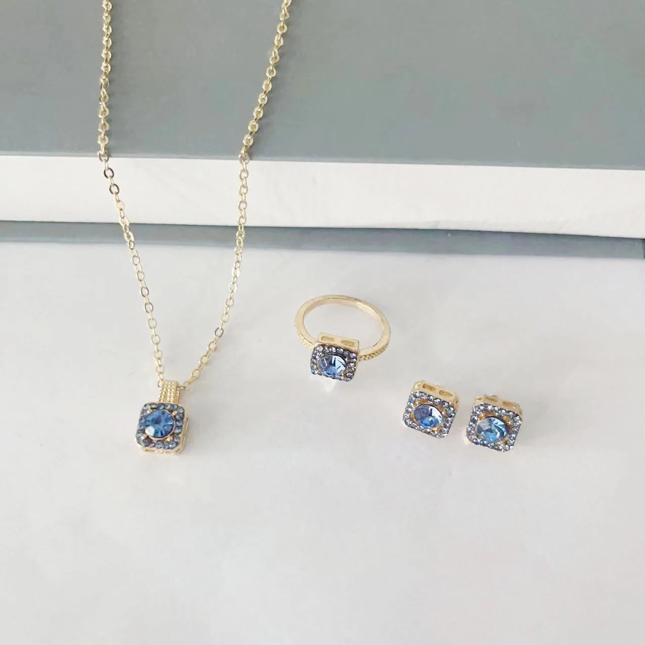 Women's Elegant Necklace, Earrings & Ring