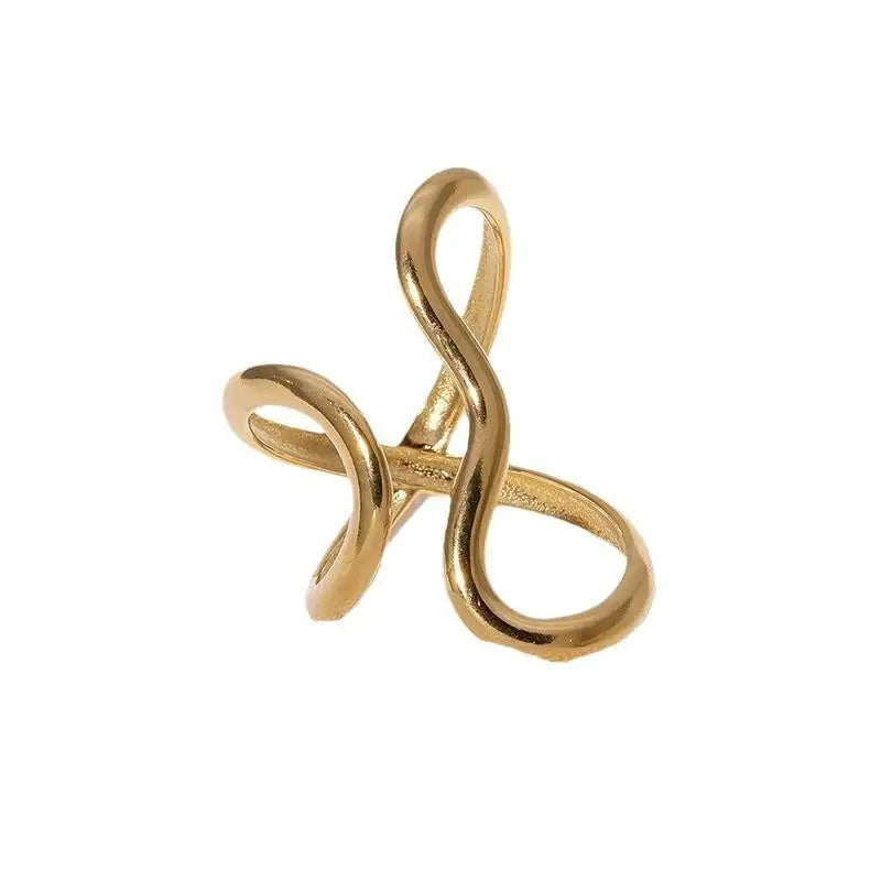 Modern  Ring  Charms PVD Real Gold 18K Plated Trendy Jewelry for Women