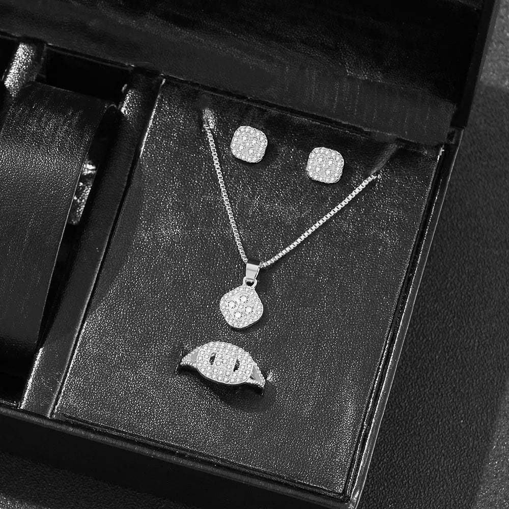 Women's Elegant Necklace, Earrings & Ring
