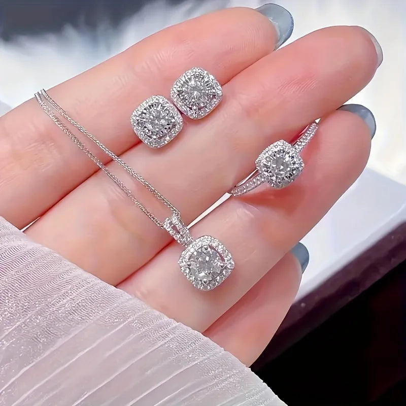 Women's Elegant Necklace, Earrings & Ring