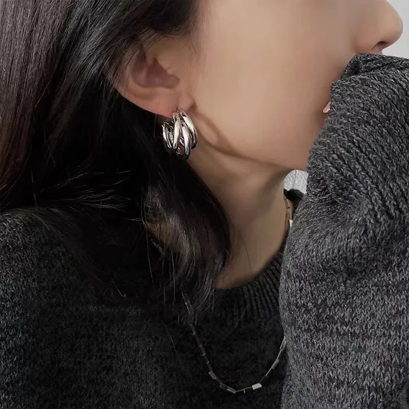 Elegant Metal Gold Color  Earring