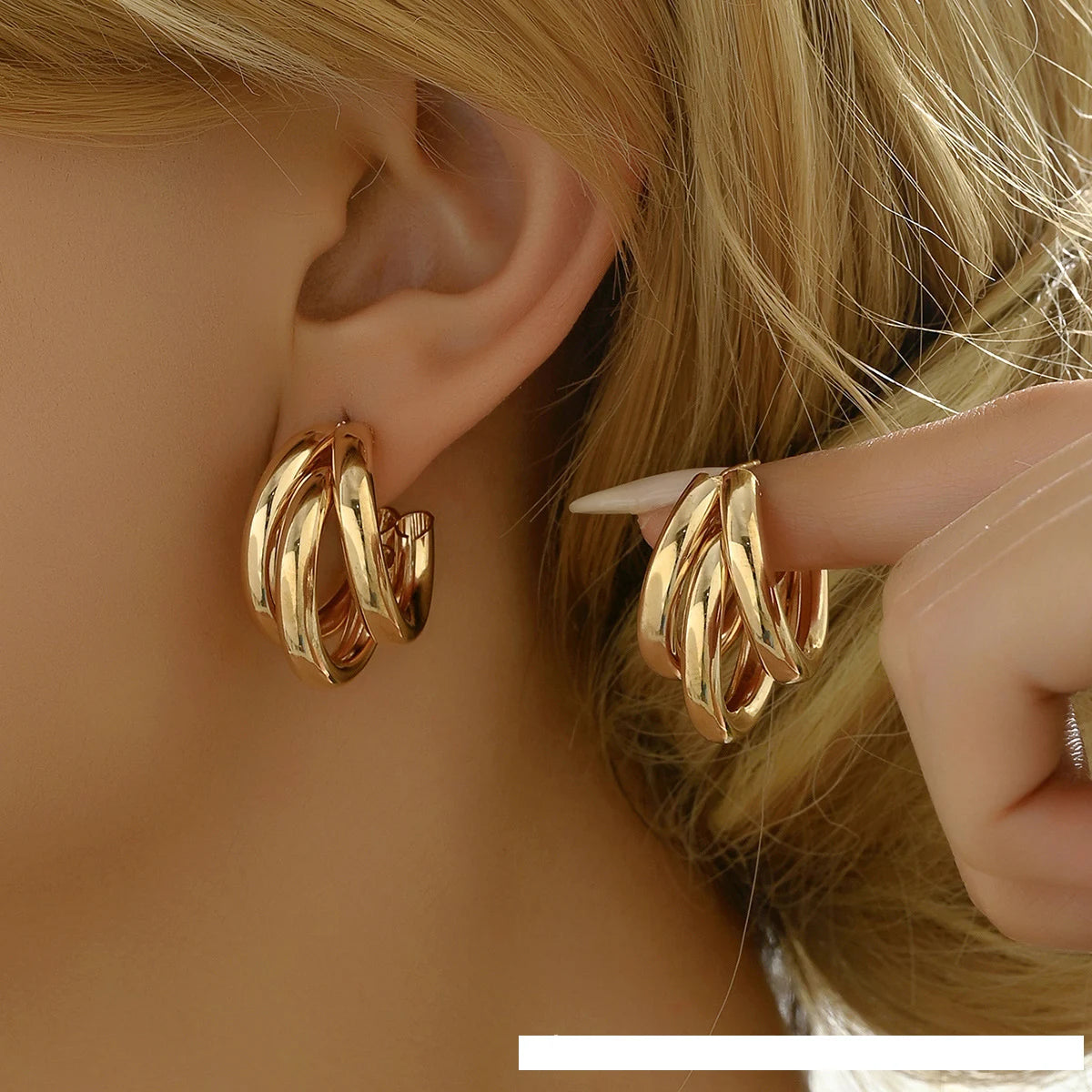 Elegant Metal Gold Color  Earring