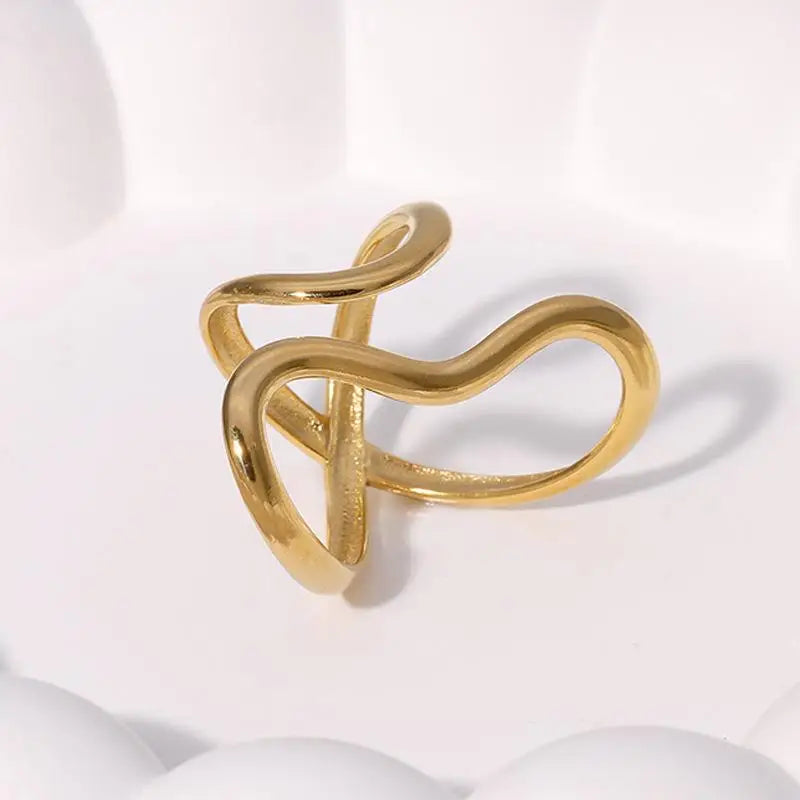 Modern  Ring  Charms PVD Real Gold 18K Plated Trendy Jewelry for Women